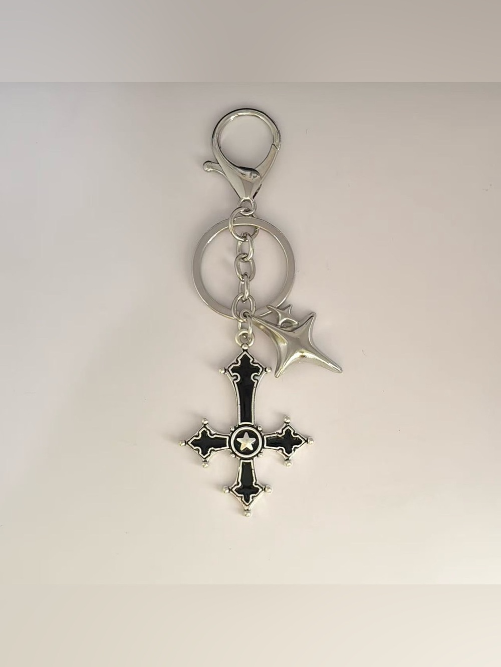 Cross Star Keychain Charm for Men Women Car Keychain Key Ring Bag Charm